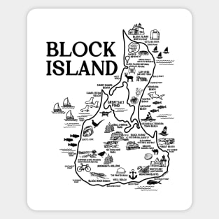 Block Island Map Art Sticker